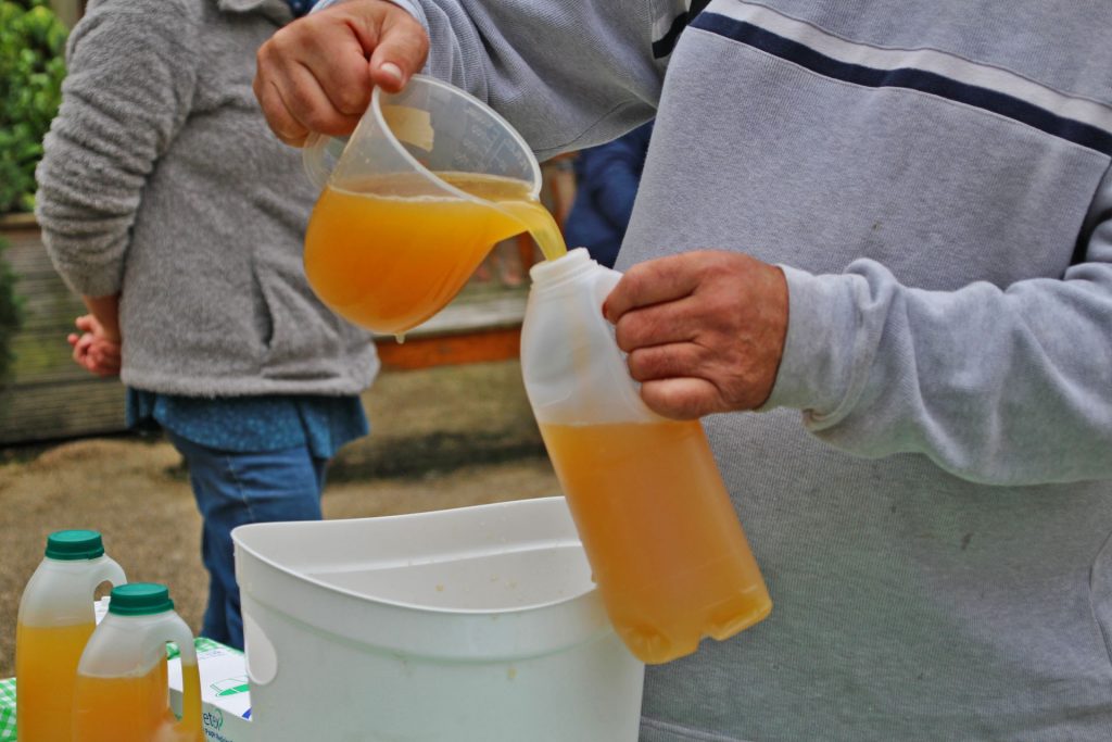 apple juice pour